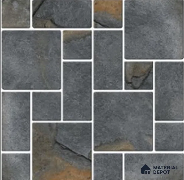 Budget Friendly Stone Look Value for Money Parking Grey Floor Tile 16 x 16 inch | TL 00601 | Vitrified Matte Finish Tile - 12 mm | Suitable For Parking, Outdoor, Balcony & Terrace | Pattern Alignment May Vary | 2-3 mm Spacer is Mandatory