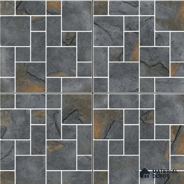 Budget Friendly Stone Look Value for Money Parking Grey Floor Tile 16 x 16 inch | TL 00601 | Vitrified Matte Finish Tile - 12 mm | Suitable For Parking, Outdoor, Balcony & Terrace | Pattern Alignment May Vary | 2-3 mm Spacer is Mandatory