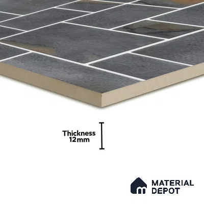 Budget Friendly Stone Look Value for Money Parking Grey Floor Tile 16 x 16 inch | TL 00601 | Vitrified Matte Finish Tile - 12 mm | Suitable For Parking, Outdoor, Balcony & Terrace | Pattern Alignment May Vary | 2-3 mm Spacer is Mandatory