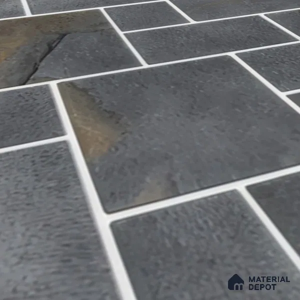 Budget Friendly Stone Look Value for Money Parking Grey Floor Tile 16 x 16 inch | TL 00601 | Vitrified Matte Finish Tile - 12 mm | Suitable For Parking, Outdoor, Balcony & Terrace | Pattern Alignment May Vary | 2-3 mm Spacer is Mandatory
