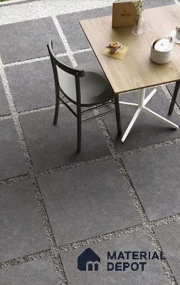 TL 02318 Grey 2 ft x 2 ft Random Face Rustic Matte Finish Vitrified Full Body Floor Tile - 15 mm (Sample)