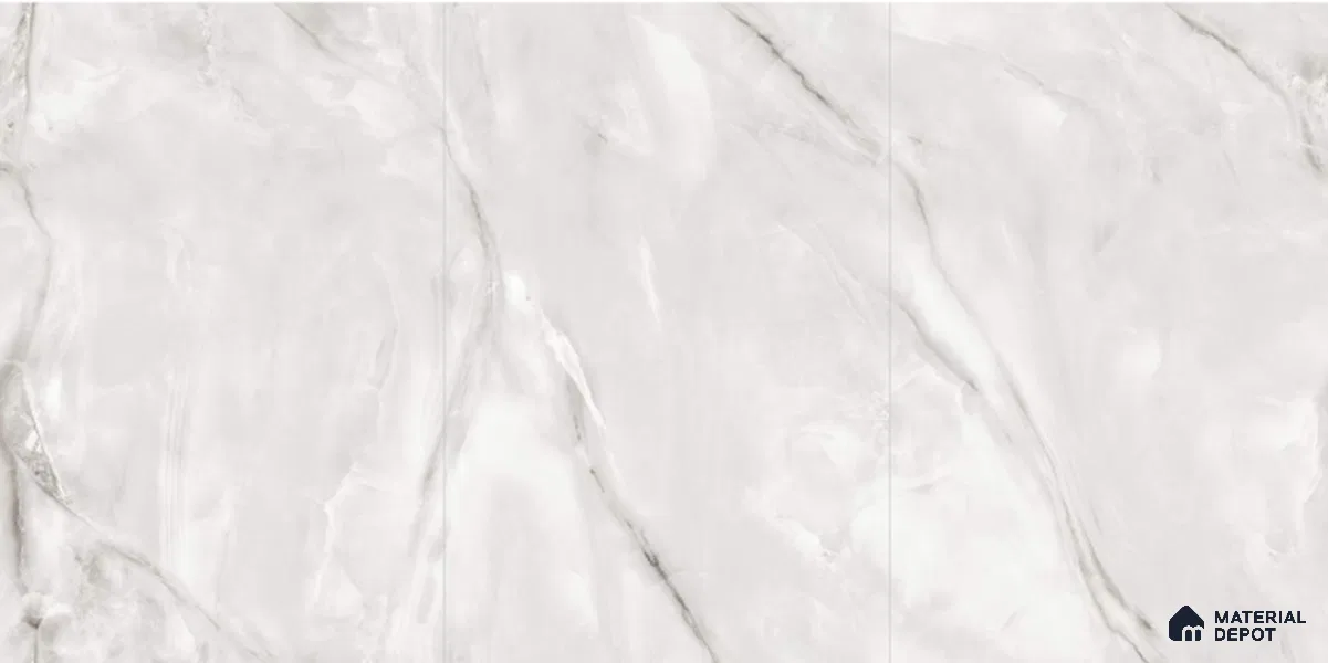 TL 00350 Grey 6 ft x 4 ft Glossy Finish Endless Vitrified Wall & Floor Tile - 9 mm | Adhesive and Spacers Must be Used During Installation
