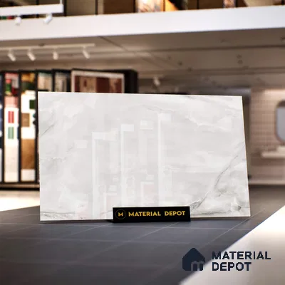 TL 00350 Grey 6 ft x 4 ft Glossy Finish Endless Vitrified Wall & Floor Tile - 9 mm | Adhesive and Spacers Must be Used During Installation