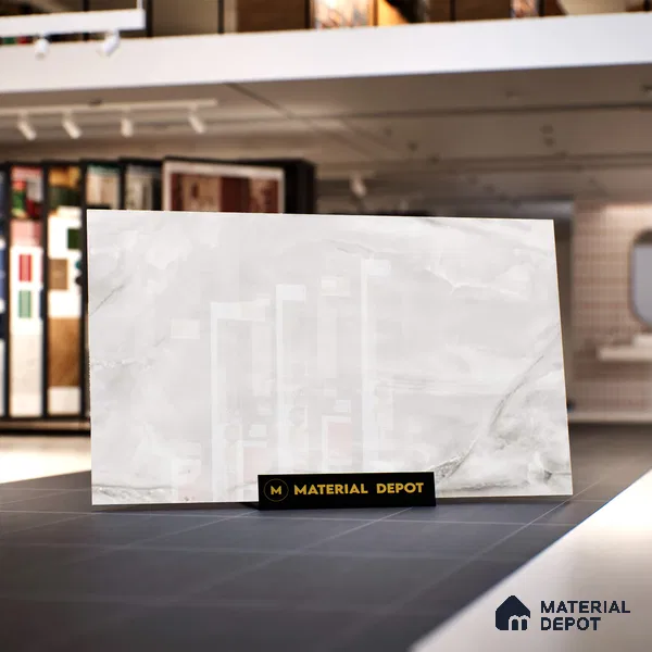 TL 00350 Grey 6 ft x 4 ft Glossy Finish Endless Vitrified Wall & Floor Tile - 9 mm | Adhesive and Spacers Must be Used During Installation