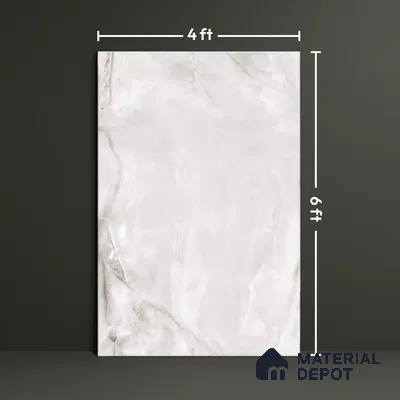 TL 00350 Grey 6 ft x 4 ft Glossy Finish Endless Vitrified Wall & Floor Tile - 9 mm | Adhesive and Spacers Must be Used During Installation