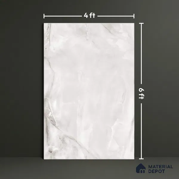 TL 00350 Grey 6 ft x 4 ft Glossy Finish Endless Vitrified Wall & Floor Tile - 9 mm | Adhesive and Spacers Must be Used During Installation