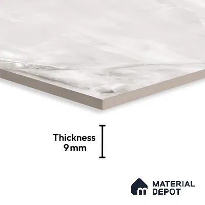 TL 00350 Grey 6 ft x 4 ft Glossy Finish Endless Vitrified Wall & Floor Tile - 9 mm | Adhesive and Spacers Must be Used During Installation