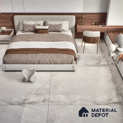 TL 00350 Grey 6 ft x 4 ft Glossy Finish Endless Vitrified Wall & Floor Tile - 9 mm | Adhesive and Spacers Must be Used During Installation
