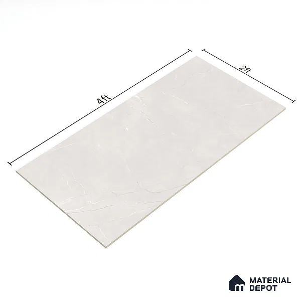 Marble Floor & Wall Tile TL 05620 B Bianco Armel 4 ft x 2 ft Matte Finish Vitrified Tile - 9 mm