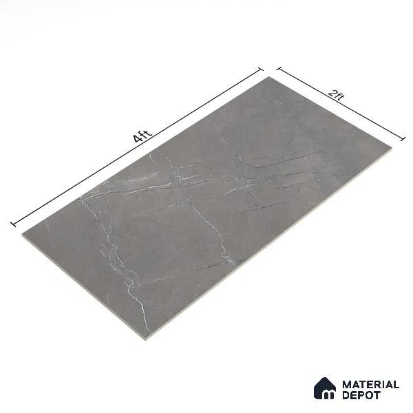 Marble Floor & Wall Tile TL 05620 Grey Armel 4 ft x 2 ft Matte Finish Vitrified Tile - 9 mm