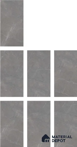 Marble Floor & Wall Tile TL 05620 Grey Armel 4 ft x 2 ft Matte Finish Vitrified Tile - 9 mm