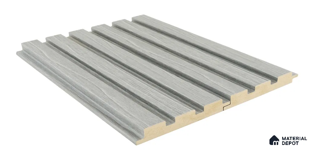 Grey Wooden Louver 413 9 ft x 4.7 inch MDF Panel - 18 mm | Suitable for Feature Wall, TV Unit & Living Room | Width is Subjected to 5% Variation