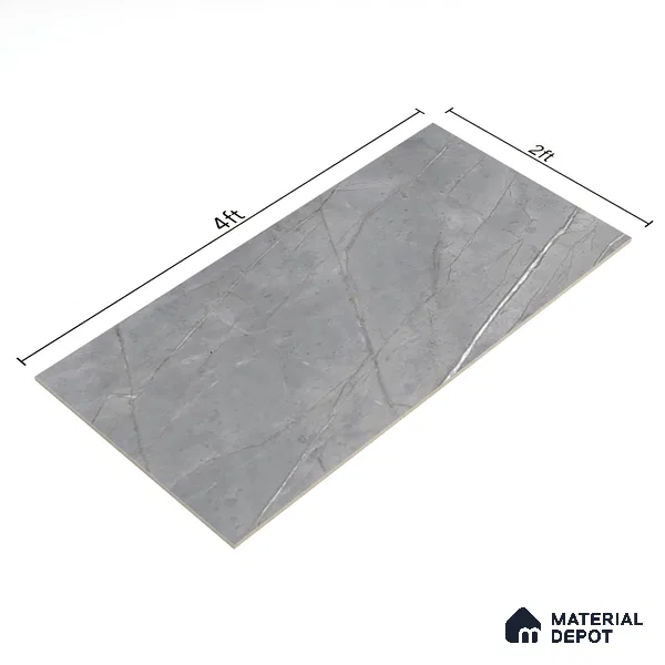 Marble Floor & Wall Tile TL 05618 Grey Avila 4 ft x 2 ft Matte Finish Vitrified Tile - 9 mm