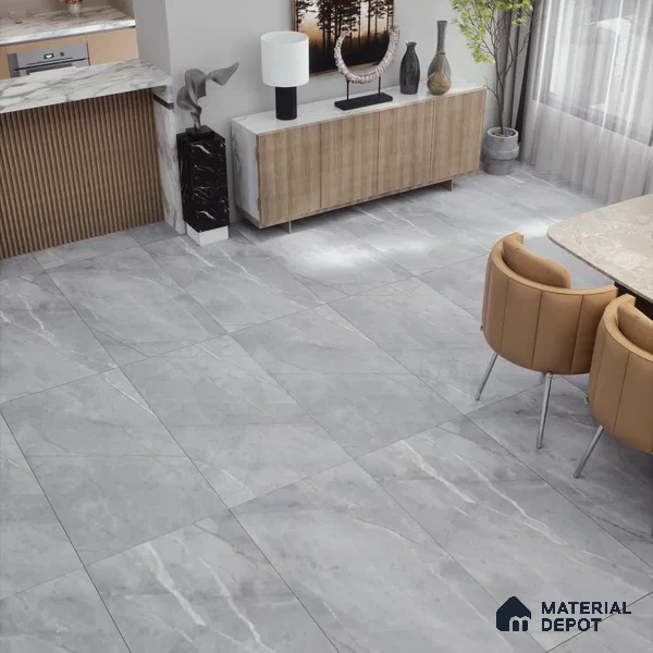 Marble Floor & Wall Tile TL 05618 Grey Avila 4 ft x 2 ft Matte Finish Vitrified Tile - 9 mm