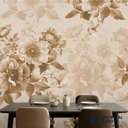 Heritage Bloom Bright Yellow Sunflower Field | WP 04131 Canvas Texture Finish Florals Style luxurious Customized size Wallpaper | 250 GSM WP01CNF Paper | (MOQ = 30 Sq. Ft.) | Design change not possible