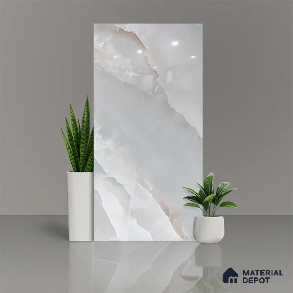 Marble Floor & Wall Tile TL 05569 Grey Carvista 4 ft x 2 ft Glossy Finish Vitrified Tile - 9 mm (Random 3)