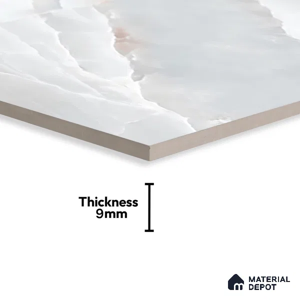 Marble Floor & Wall Tile TL 05569 Grey Carvista 4 ft x 2 ft Glossy Finish Vitrified Tile - 9 mm (Random 3)