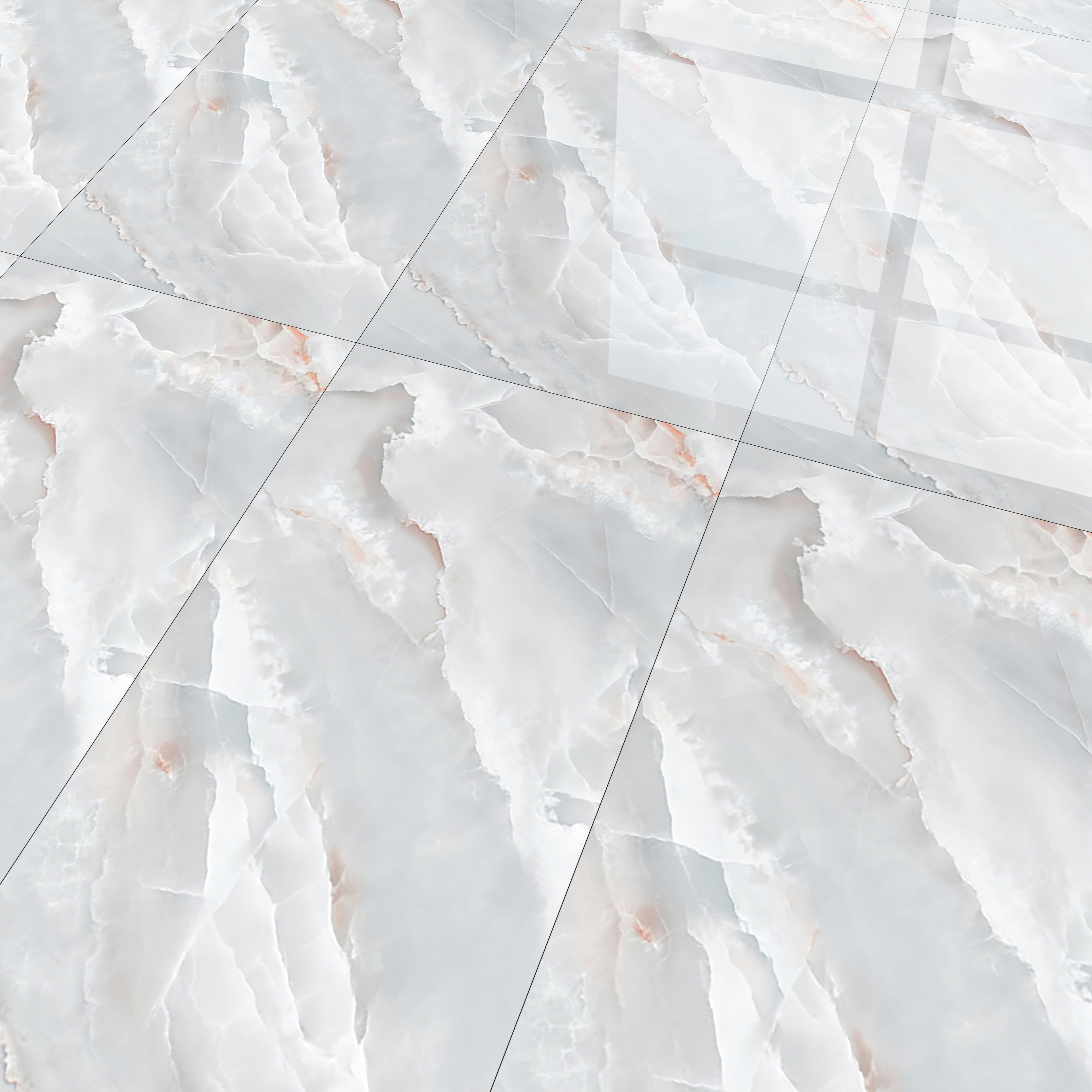 Marble Floor & Wall Tile TL 05569 Grey Carvista 4 ft x 2 ft Glossy Finish Vitrified Tile - 9 mm (Random 3)