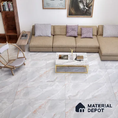 Marble Floor & Wall Tile TL 05569 Grey Carvista 4 ft x 2 ft Glossy Finish Vitrified Tile - 9 mm (Random 3)