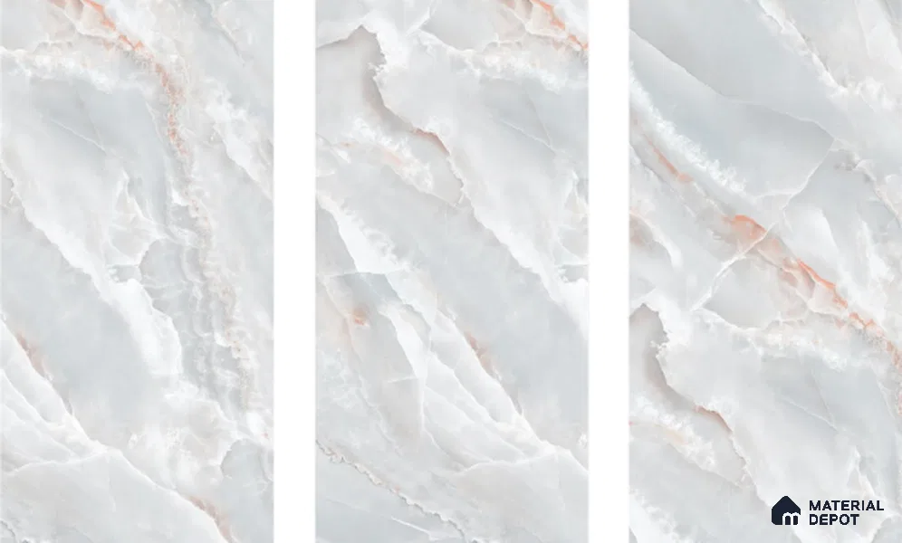 Marble Floor & Wall Tile TL 05569 Grey Carvista 4 ft x 2 ft Glossy Finish Vitrified Tile - 9 mm (Random 3)