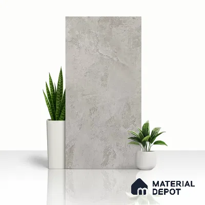 Cement Look Floor Tile TL 06635 B Alivar Bianco 4 ft x 2 ft Vitrified Matte Finish - 9 mm | (Random 5) | Suitable for Living Room, Bedroom, Bathroom, Kitchen, Office, Elevation & Dining (Sample)