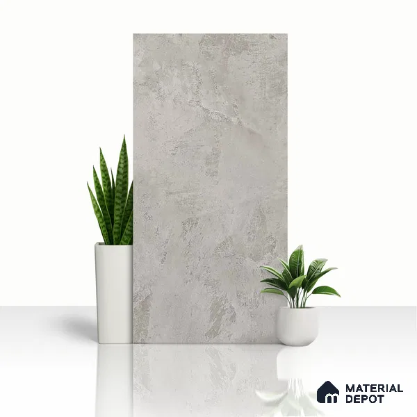Cement Look Floor Tile TL 06635 B Alivar Bianco 4 ft x 2 ft Vitrified Matte Finish - 9 mm | (Random 5) | Suitable for Living Room, Bedroom, Bathroom, Kitchen, Office, Elevation & Dining (Sample)