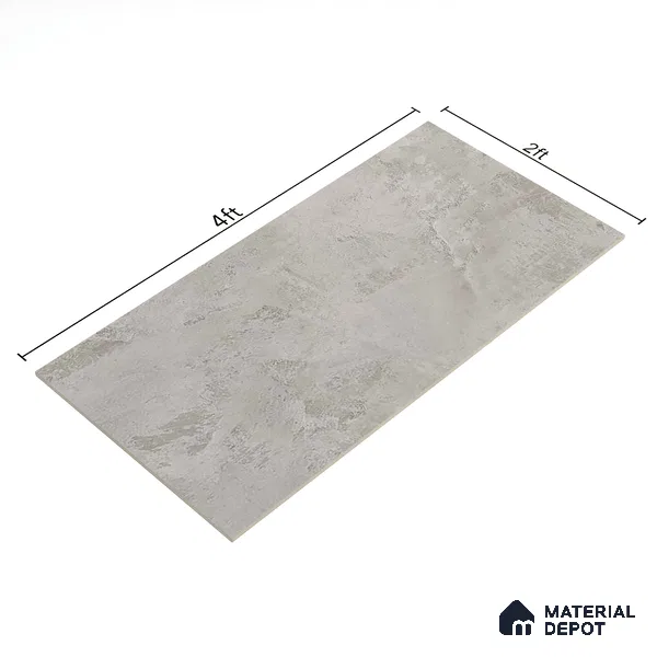 Cement Look Floor Tile TL 06635 B Alivar Bianco 4 ft x 2 ft Vitrified Matte Finish - 9 mm | (Random 5) | Suitable for Living Room, Bedroom, Bathroom, Kitchen, Office, Elevation & Dining (Sample)