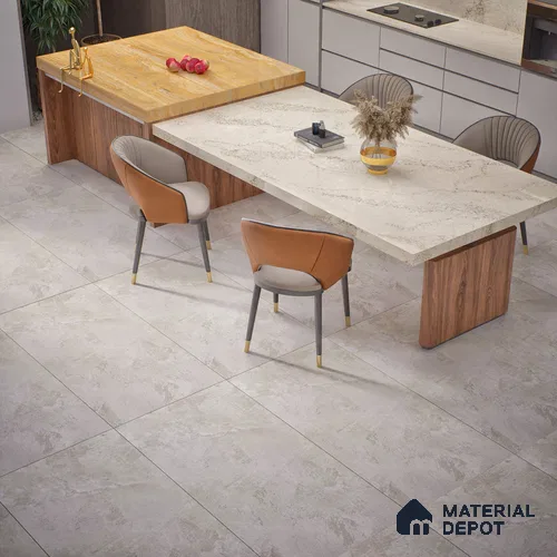 Cement Look Floor Tile TL 06635 B Alivar Bianco 4 ft x 2 ft Vitrified Matte Finish - 9 mm | (Random 5) | Suitable for Living Room, Bedroom, Bathroom, Kitchen, Office, Elevation & Dining