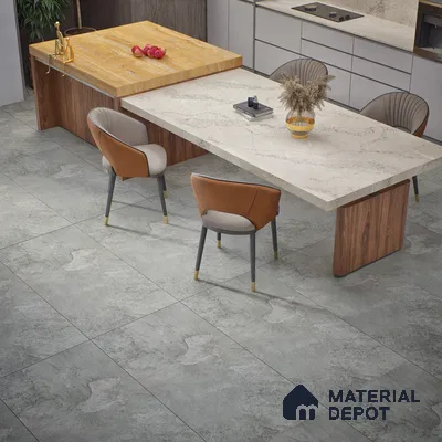 Cement Look Floor Tile TL 06635 Alivar Grey 4 ft x 2 ft Vitrified Matte Finish - 9 mm | (Random 5) | Suitable for Living Room, Bedroom, Bathroom, Kitchen, Office, Elevation & Dining (Sample)