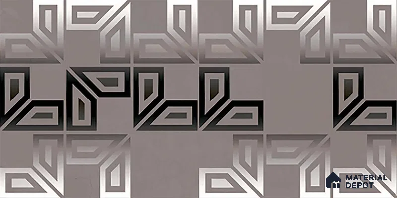 Highlighter Wall Tile TL 06481 C Chrome Labyrinth 2 ft x 1 ft Ceramic Matte Finish - 8 mm | Suitable For Kitchen, Bathroom & Accent/Feature Wall