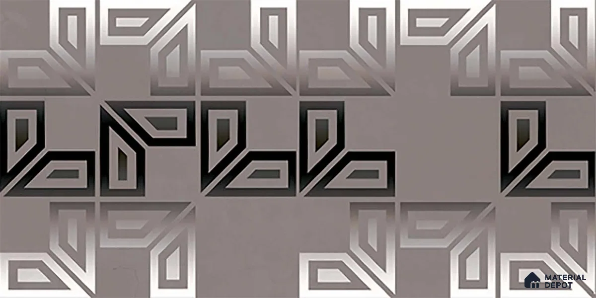 Highlighter Wall Tile TL 06481 C Chrome Labyrinth 2 ft x 1 ft Ceramic Matte Finish - 8 mm | Suitable For Kitchen, Bathroom & Accent/Feature Wall