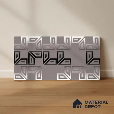 Highlighter Wall Tile TL 06481 C Chrome Labyrinth 2 ft x 1 ft Ceramic Matte Finish - 8 mm | Suitable For Kitchen, Bathroom & Accent/Feature Wall