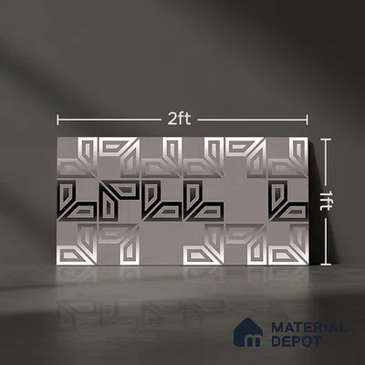 Highlighter Wall Tile TL 06481 C Chrome Labyrinth 2 ft x 1 ft Ceramic Matte Finish - 8 mm | Suitable For Kitchen, Bathroom & Accent/Feature Wall