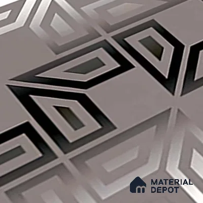 Highlighter Wall Tile TL 06481 C Chrome Labyrinth 2 ft x 1 ft Ceramic Matte Finish - 8 mm | Suitable For Kitchen, Bathroom & Accent/Feature Wall