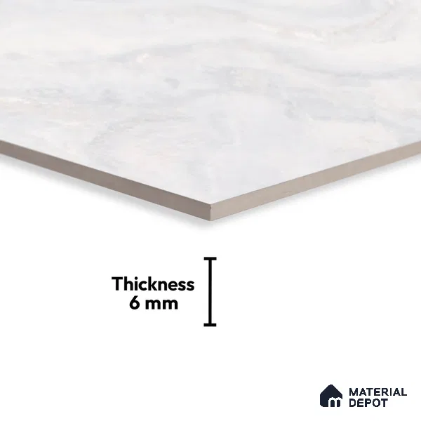 TL 01882 C Pearl White Light 18 x 12 inch Glossy Finish Ceramic Wall Tile - 6 mm