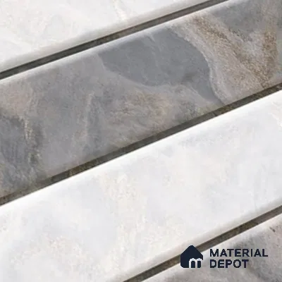 TL 01882 D Grey & White Highlighter 2 18 x 12 inch Glossy Finish Ceramic Wall Tile - 6 mm