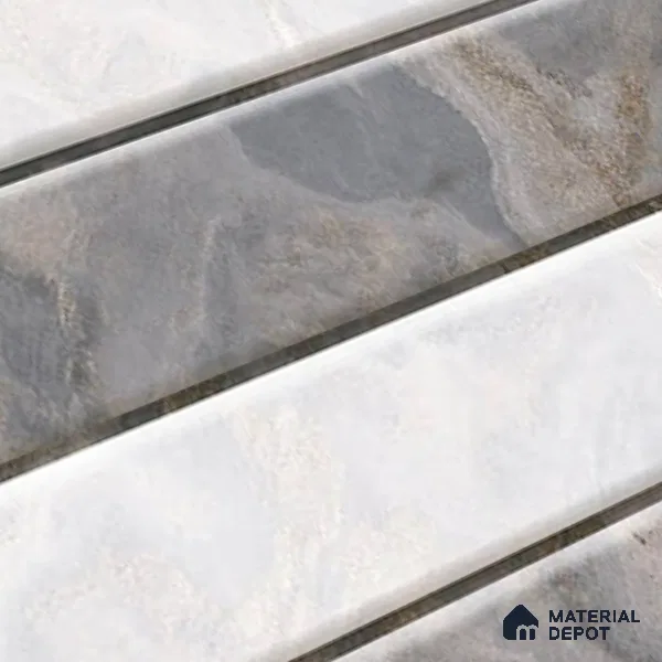 TL 01882 D Grey & White Highlighter 2 18 x 12 inch Glossy Finish Ceramic Wall Tile - 6 mm