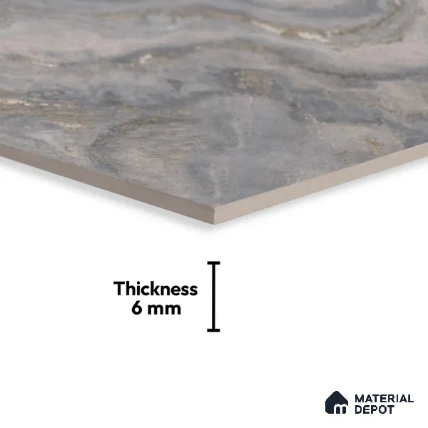 TL 01882 A Grey Dark 18 x 12 inch Glossy Finish Ceramic Wall Tile - 6 mm