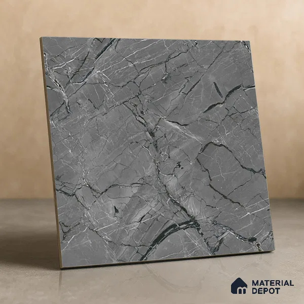 TL 02264 Davys Grey 2 ft x 2 ft Matte Finish Carving Vitrified Floor & Wall Tile - 9.5 mm