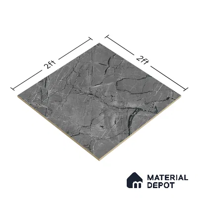 TL 02264 Davys Grey 2 ft x 2 ft Matte Finish Carving Vitrified Floor & Wall Tile - 9.5 mm