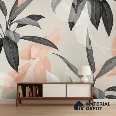 Autumn Whisperflow Dreamy Pastel Bouquet | WP 04139 Canvas Texture Finish Tropical Style luxurious Customized size Wallpaper | 250 GSM WP01CNF Paper | (MOQ = 30 Sq. Ft.)
