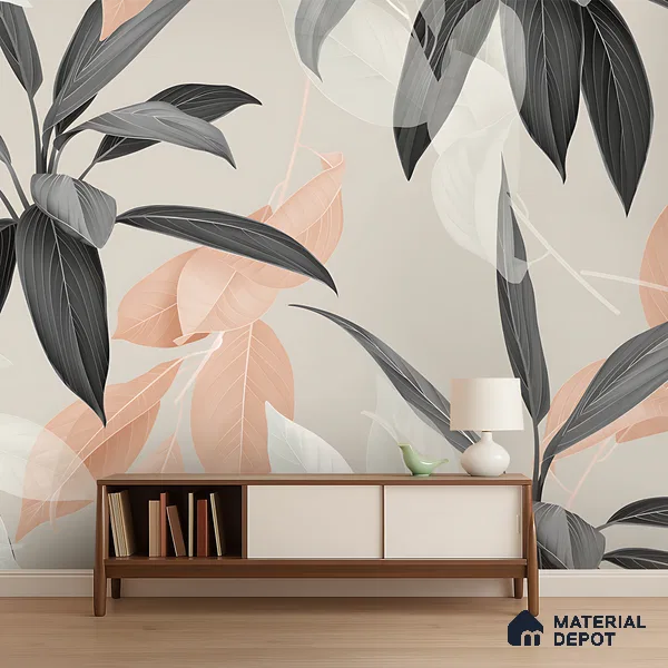 Autumn Whisperflow Dreamy Pastel Bouquet | WP 04139 Canvas Texture Finish Tropical Style luxurious Customized size Wallpaper | 250 GSM WP01CNF Paper | (MOQ = 30 Sq. Ft.)