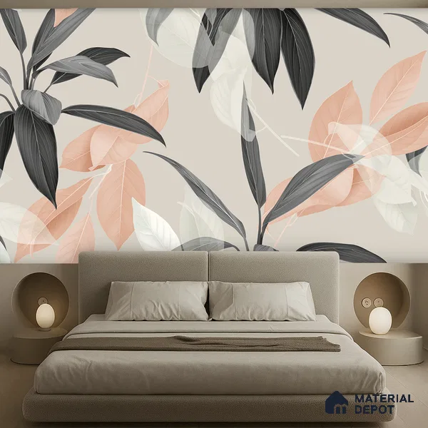 Autumn Whisperflow Dreamy Pastel Bouquet | WP 04139 Canvas Texture Finish Tropical Style luxurious Customized size Wallpaper | 250 GSM WP01CNF Paper | (MOQ = 30 Sq. Ft.)