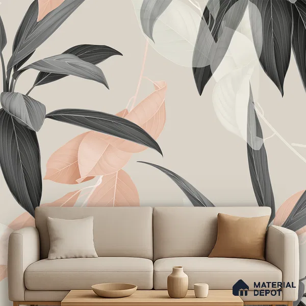 Autumn Whisperflow Dreamy Pastel Bouquet | WP 04139 Canvas Texture Finish Tropical Style luxurious Customized size Wallpaper | 250 GSM WP01CNF Paper | (MOQ = 30 Sq. Ft.)