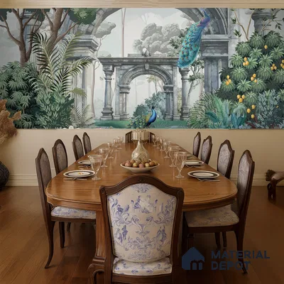 Echoes of the Forgotten Garden | WP 04199 Non Woven Matte Finish Indian Style Premium Customized size Wallpaper | 150 GSM WP01MTF Paper | (MOQ = 30 Sq. Ft.)