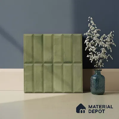 Faux Subway Wall Tile TL 06362 B Green Blend 1 ft x 1 ft Ceramic Matte Finish Tile - 9 mm | Suitable For Kitchen, Bathroom Walls and Backsplashes | Please Expect a Slight Variation of Pattern