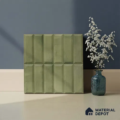 Faux Subway Wall Tile TL 06362 B Green Blend 1 ft x 1 ft Ceramic Matte Finish Tile - 9 mm | Suitable For Kitchen, Bathroom Walls and Backsplashes | Please Expect a Slight Variation of Pattern