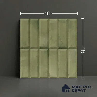 Faux Subway Wall Tile TL 06362 B Green Blend 1 ft x 1 ft Ceramic Matte Finish Tile - 9 mm | Suitable For Kitchen, Bathroom Walls and Backsplashes | Please Expect a Slight Variation of Pattern