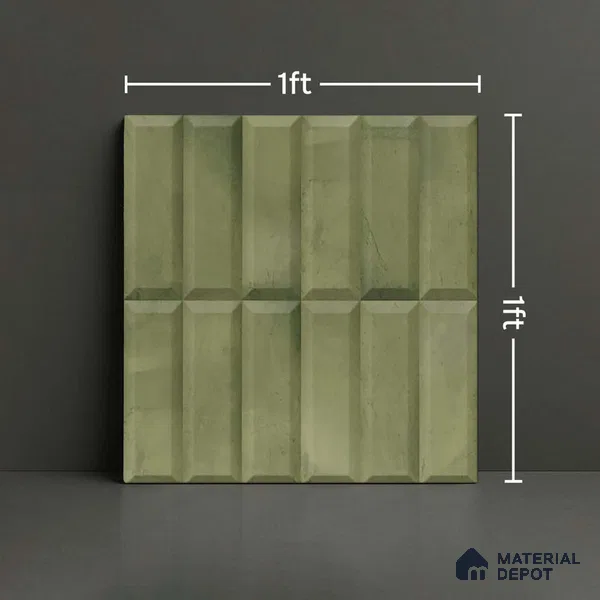 Faux Subway Wall Tile TL 06362 B Green Blend 1 ft x 1 ft Ceramic Matte Finish Tile - 9 mm | Suitable For Kitchen, Bathroom Walls and Backsplashes | Please Expect a Slight Variation of Pattern