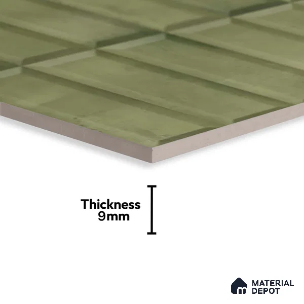 Faux Subway Wall Tile TL 06362 B Green Blend 1 ft x 1 ft Ceramic Matte Finish Tile - 9 mm | Suitable For Kitchen, Bathroom Walls and Backsplashes | Please Expect a Slight Variation of Pattern